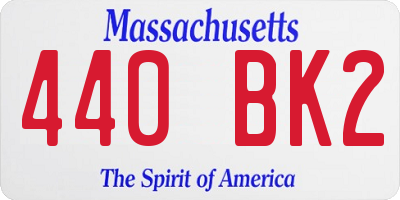 MA license plate 440BK2
