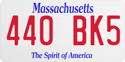 MA license plate 440BK5