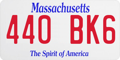 MA license plate 440BK6