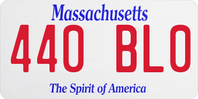 MA license plate 440BL0