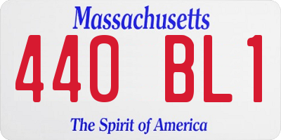 MA license plate 440BL1