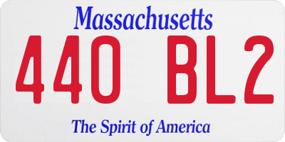 MA license plate 440BL2