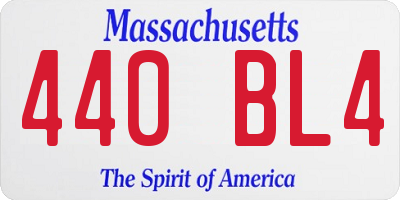 MA license plate 440BL4