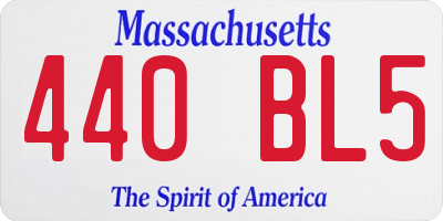 MA license plate 440BL5