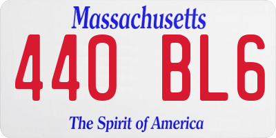 MA license plate 440BL6