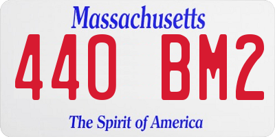 MA license plate 440BM2