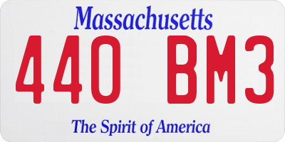 MA license plate 440BM3