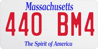 MA license plate 440BM4