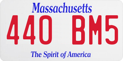 MA license plate 440BM5