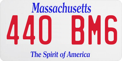 MA license plate 440BM6