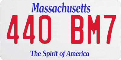 MA license plate 440BM7