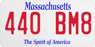 MA license plate 440BM8