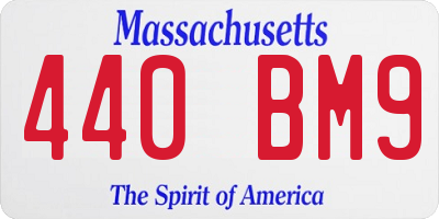 MA license plate 440BM9