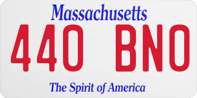 MA license plate 440BN0