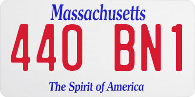 MA license plate 440BN1