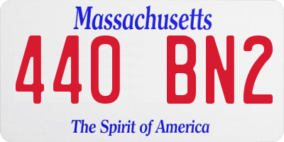 MA license plate 440BN2