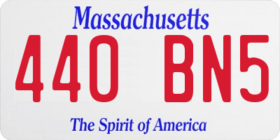 MA license plate 440BN5
