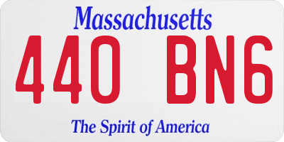 MA license plate 440BN6