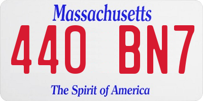 MA license plate 440BN7
