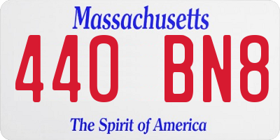 MA license plate 440BN8