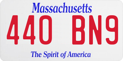 MA license plate 440BN9