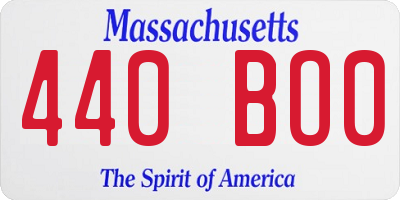 MA license plate 440BO0