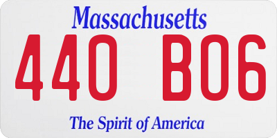 MA license plate 440BO6