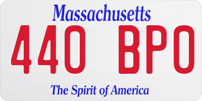 MA license plate 440BP0