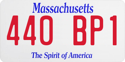 MA license plate 440BP1