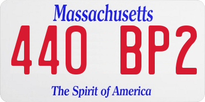 MA license plate 440BP2