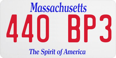 MA license plate 440BP3
