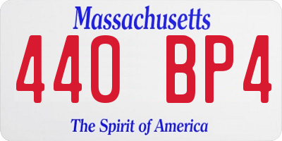 MA license plate 440BP4