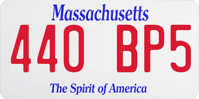 MA license plate 440BP5