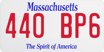 MA license plate 440BP6