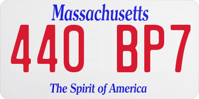 MA license plate 440BP7