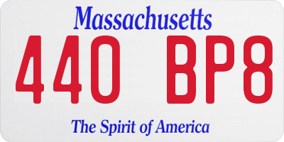 MA license plate 440BP8