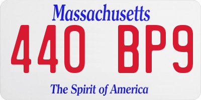 MA license plate 440BP9