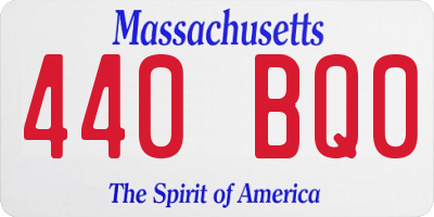 MA license plate 440BQ0
