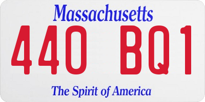 MA license plate 440BQ1