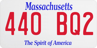 MA license plate 440BQ2