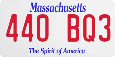 MA license plate 440BQ3