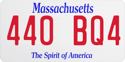 MA license plate 440BQ4