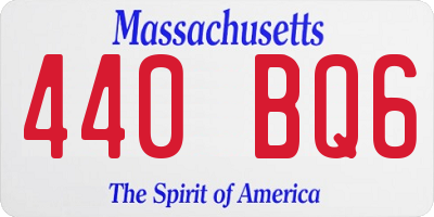 MA license plate 440BQ6