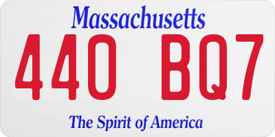 MA license plate 440BQ7