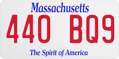 MA license plate 440BQ9