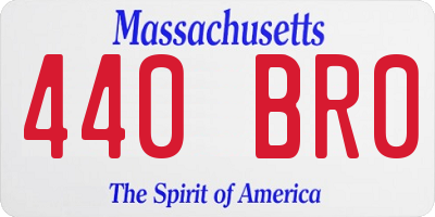 MA license plate 440BR0