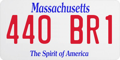 MA license plate 440BR1