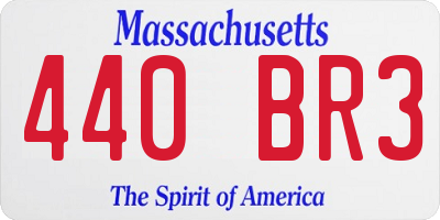MA license plate 440BR3