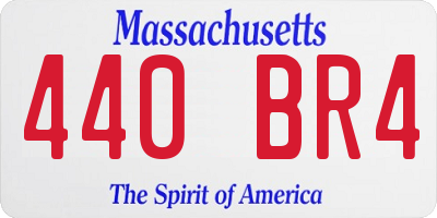 MA license plate 440BR4