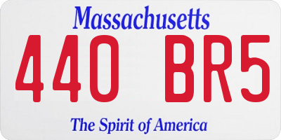 MA license plate 440BR5
